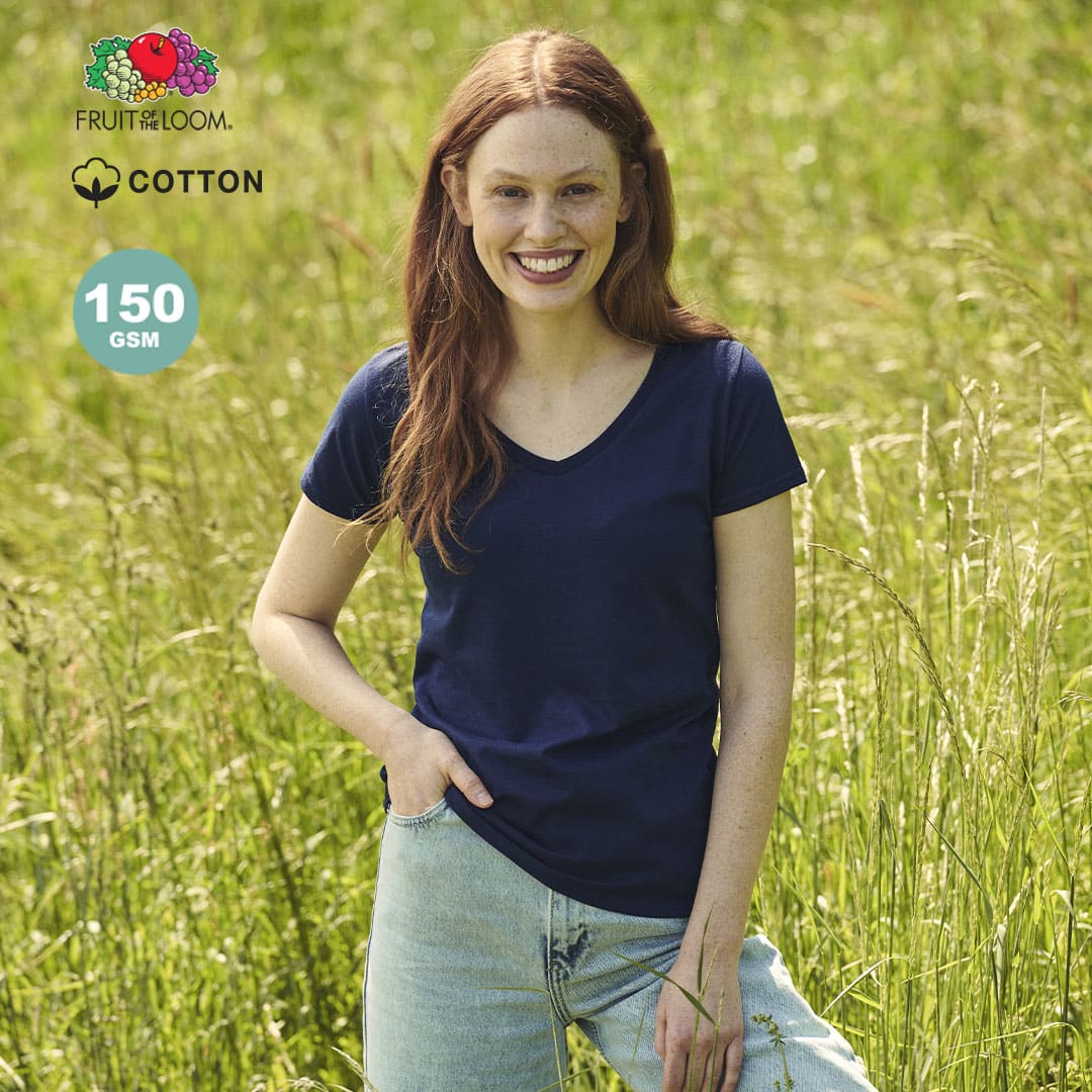 Iconic V-Neck Women Colour T-Shirt