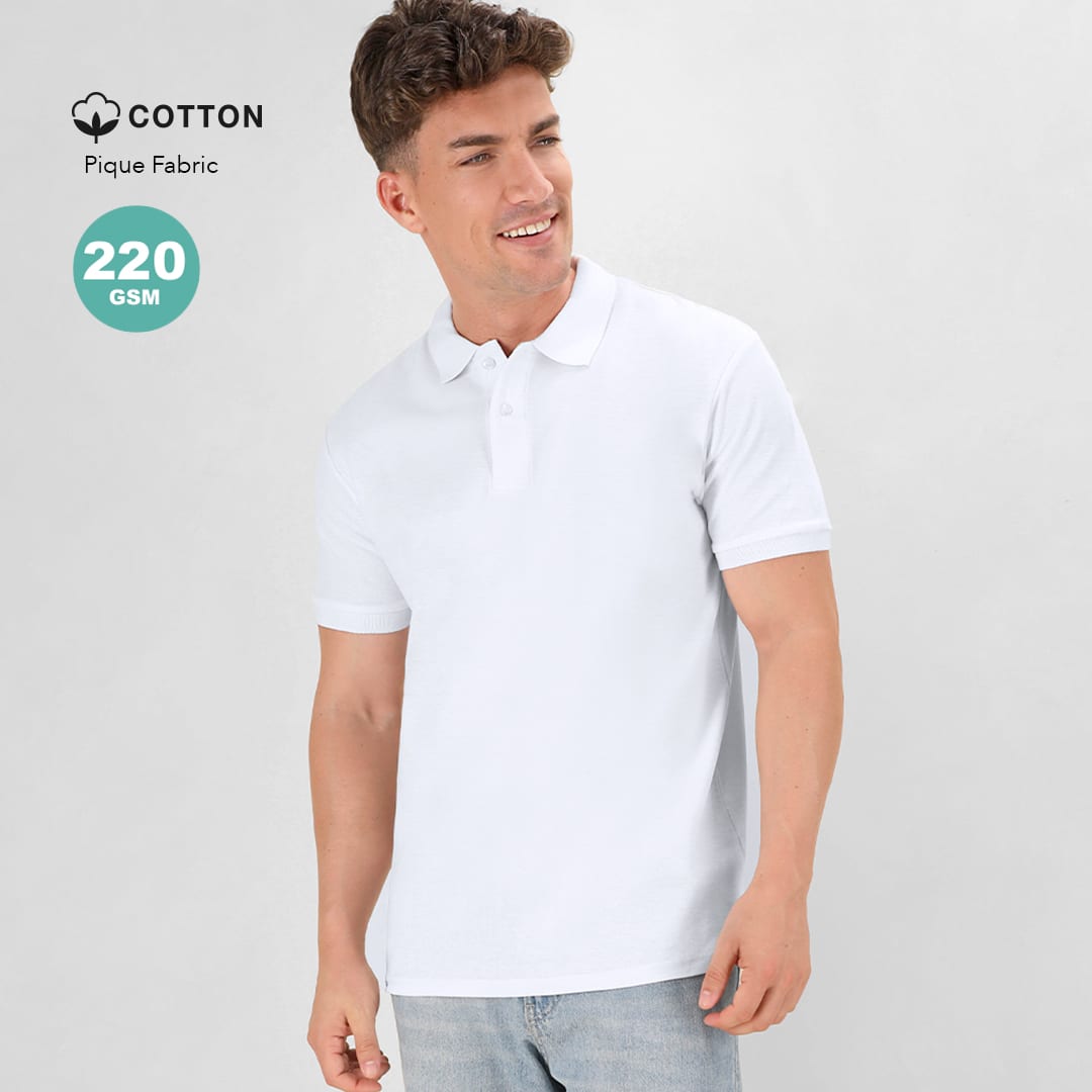 Koupan Adult White Polo Shirt