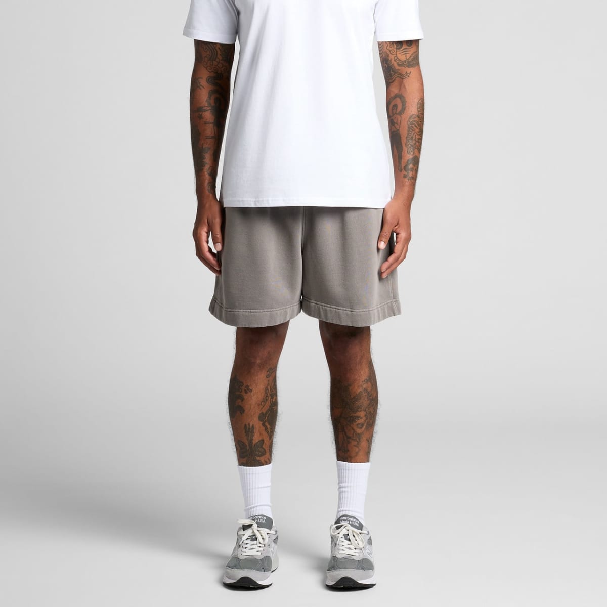 Relax Faded Track Shorts 18″