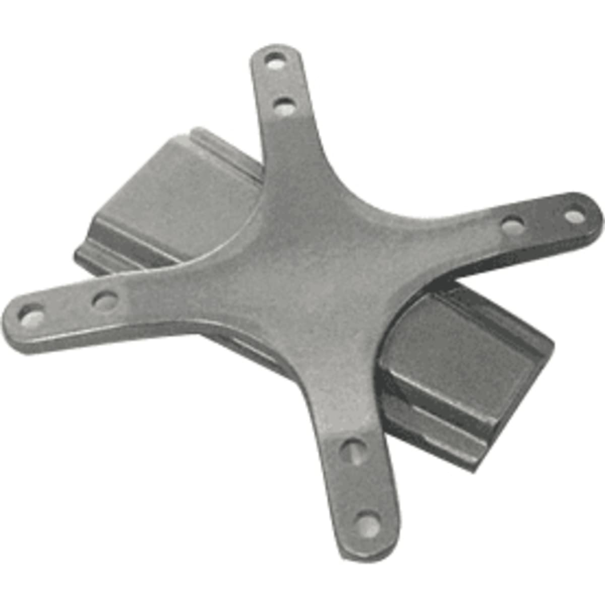 A TV stand mounting bracket in grey, featuring multiple attachment points for easy installation.