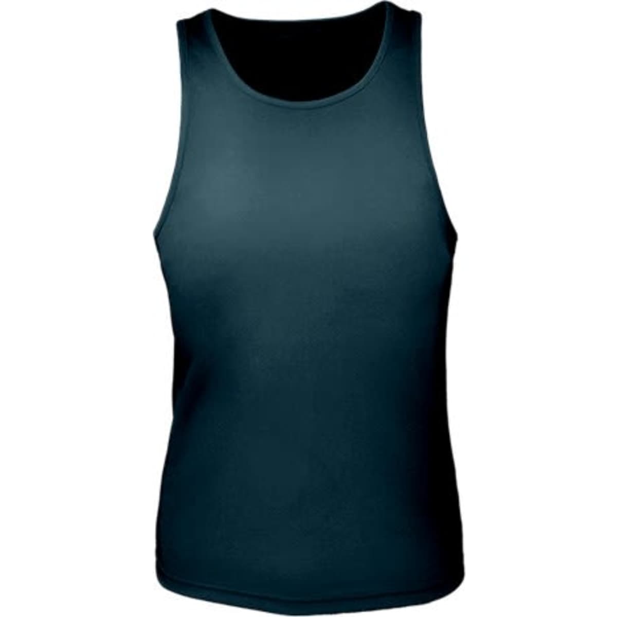 A dark blue ladies' brushed action back singlet, featuring a fitted design and no visible logos.