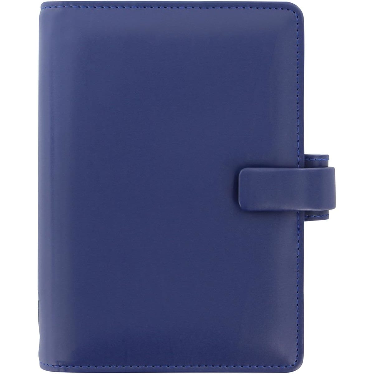 A navy organiser featuring a smooth finish and a clasp closure, suitable for office and business use.
