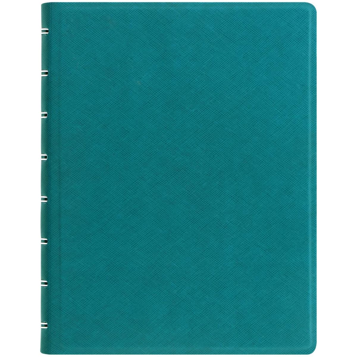 A5 notebook in aquamarine featuring a textured cover and side-binding, showcasing a sleek and modern design.