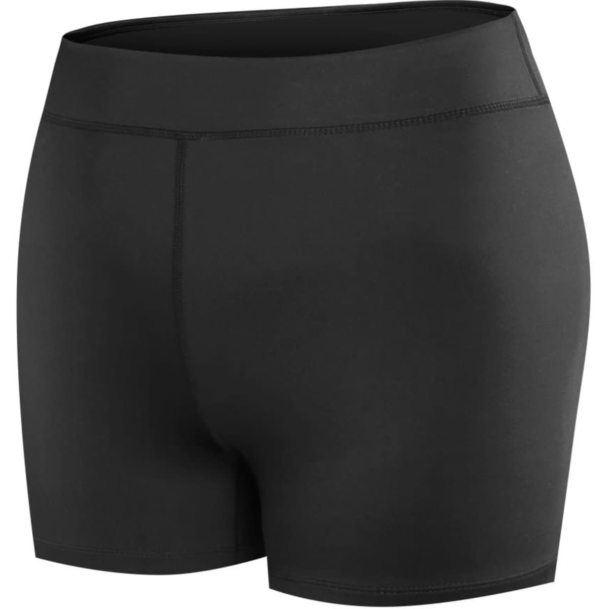 Black anti-slip shorts designed for netball, featuring a fitted waistband and a sleek, minimalist design.
