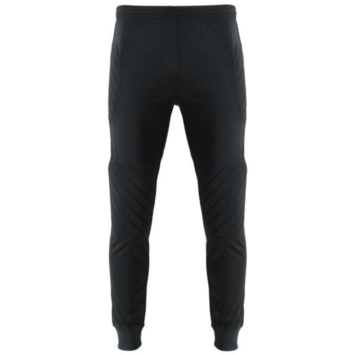 Black Bayern goalkeeper trousers with a fitted design and textured panel detailing. Features a logo on the side.