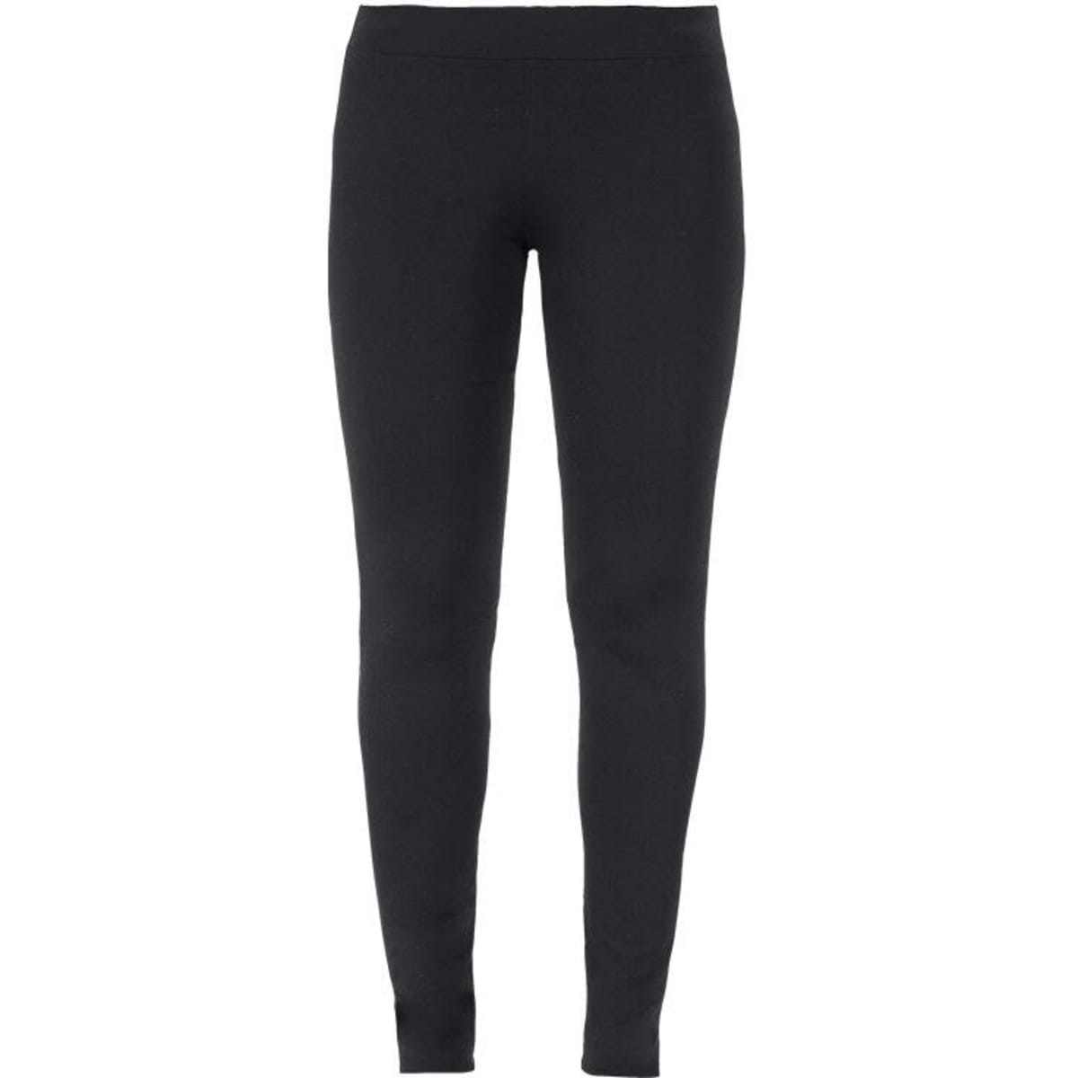 Black leggings, featuring a fitted design and no visible branding, displayed against a plain background.