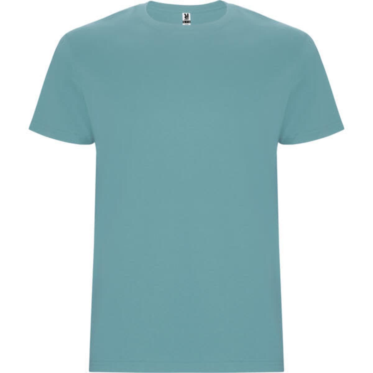 A light blue Stafford T-shirt with a classic crew neckline and short sleeves. It features a logo on the tag.