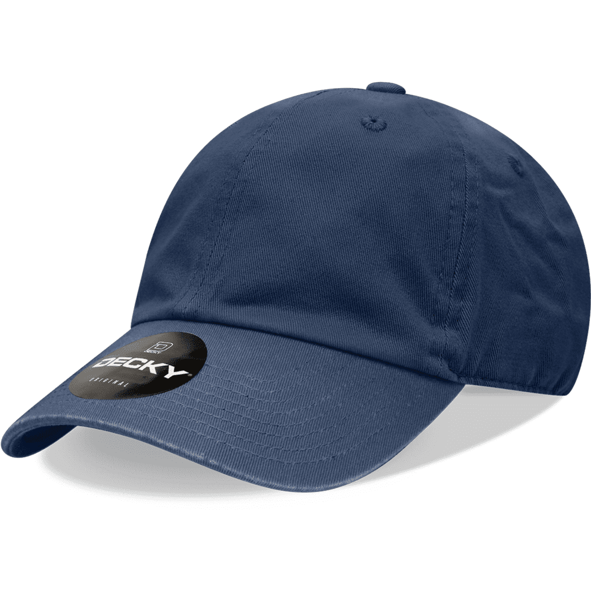 A navy blue youth cap with a low profile and relaxed fit, featuring a logo on the side.
