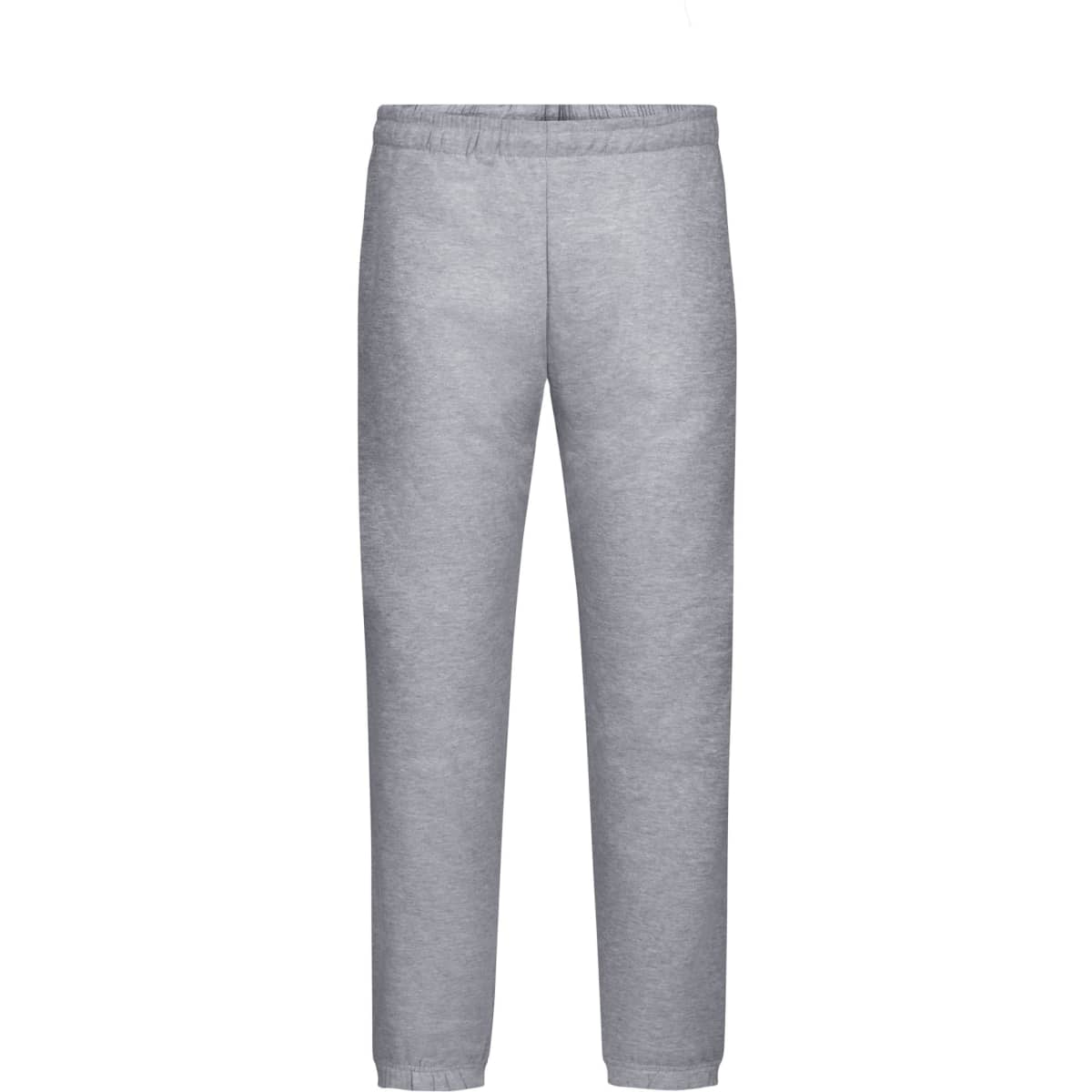 Grey men's jogging pants with an elastic waistband and a simple design. Features a logo on the side.
