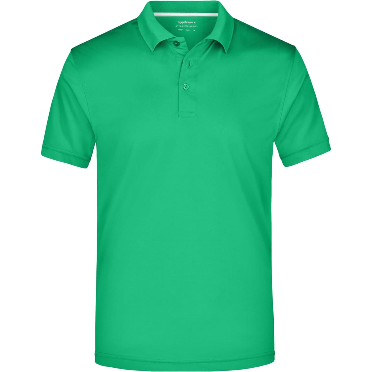 A bright green men's polo shirt featuring a classic collar and a logo. Perfect for casual or semi-formal wear.