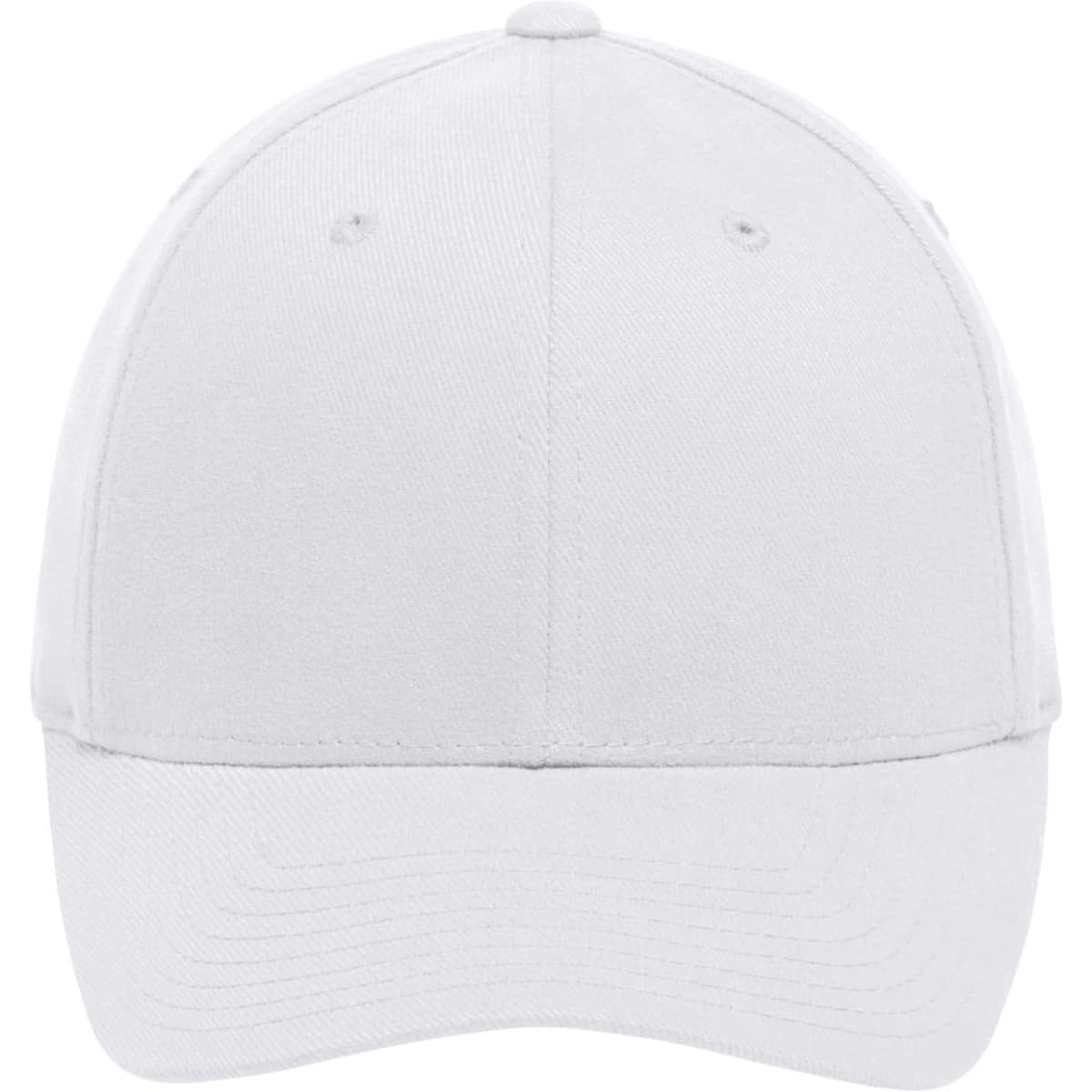 A white Original Flexfit® cap with a structured design and a rounded crown, featuring a logo on the front.