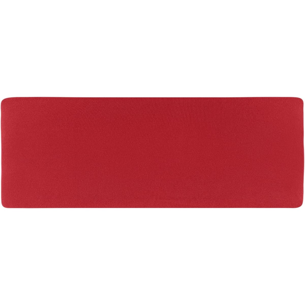 A red running headband with a plain design and no visible logos or branding.