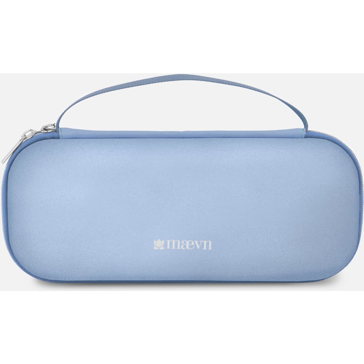 A light blue stethoscope case featuring a simple design and a handle for easy carrying. It has a logo on the front.