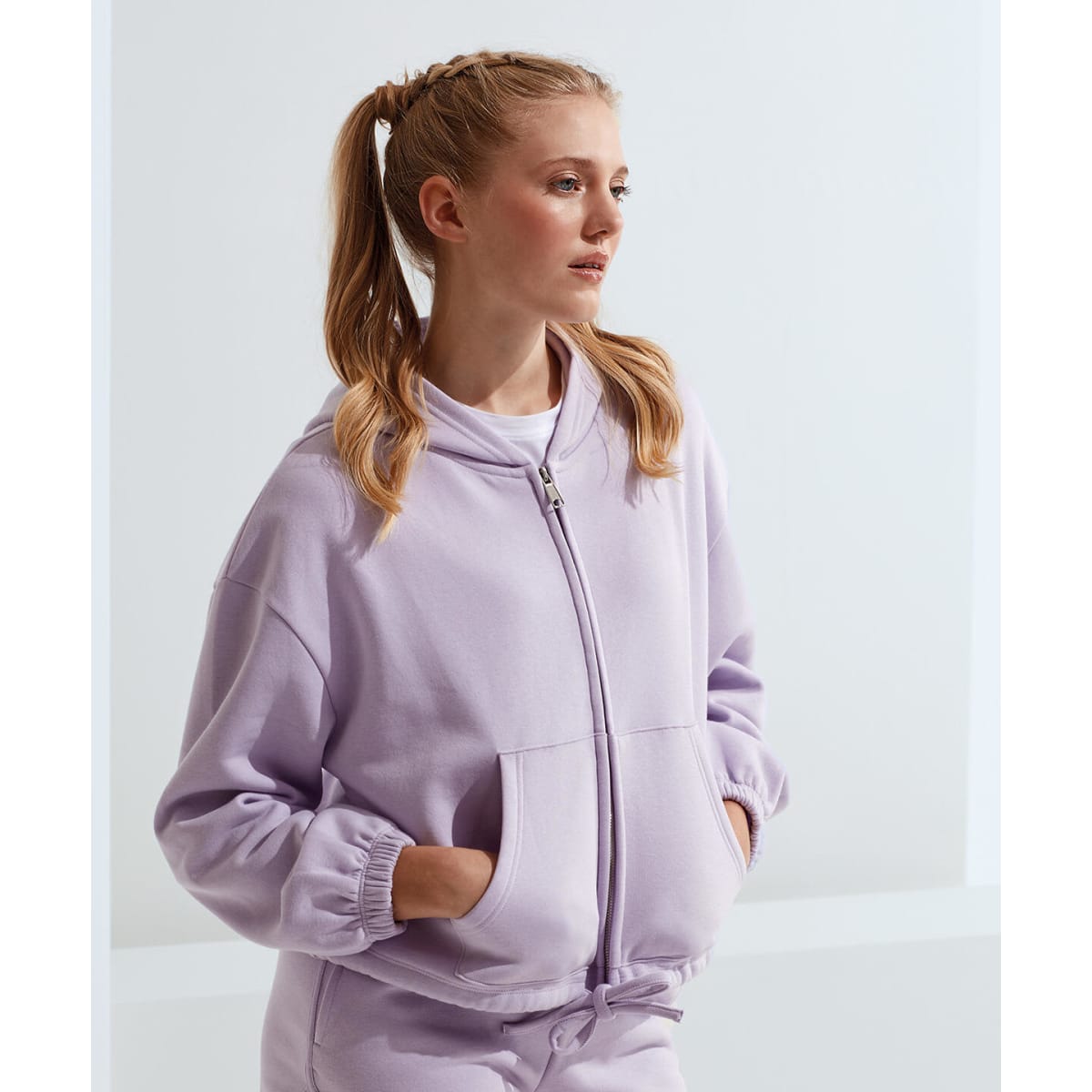 Recycled Drawstring Full-Zip Hoodie