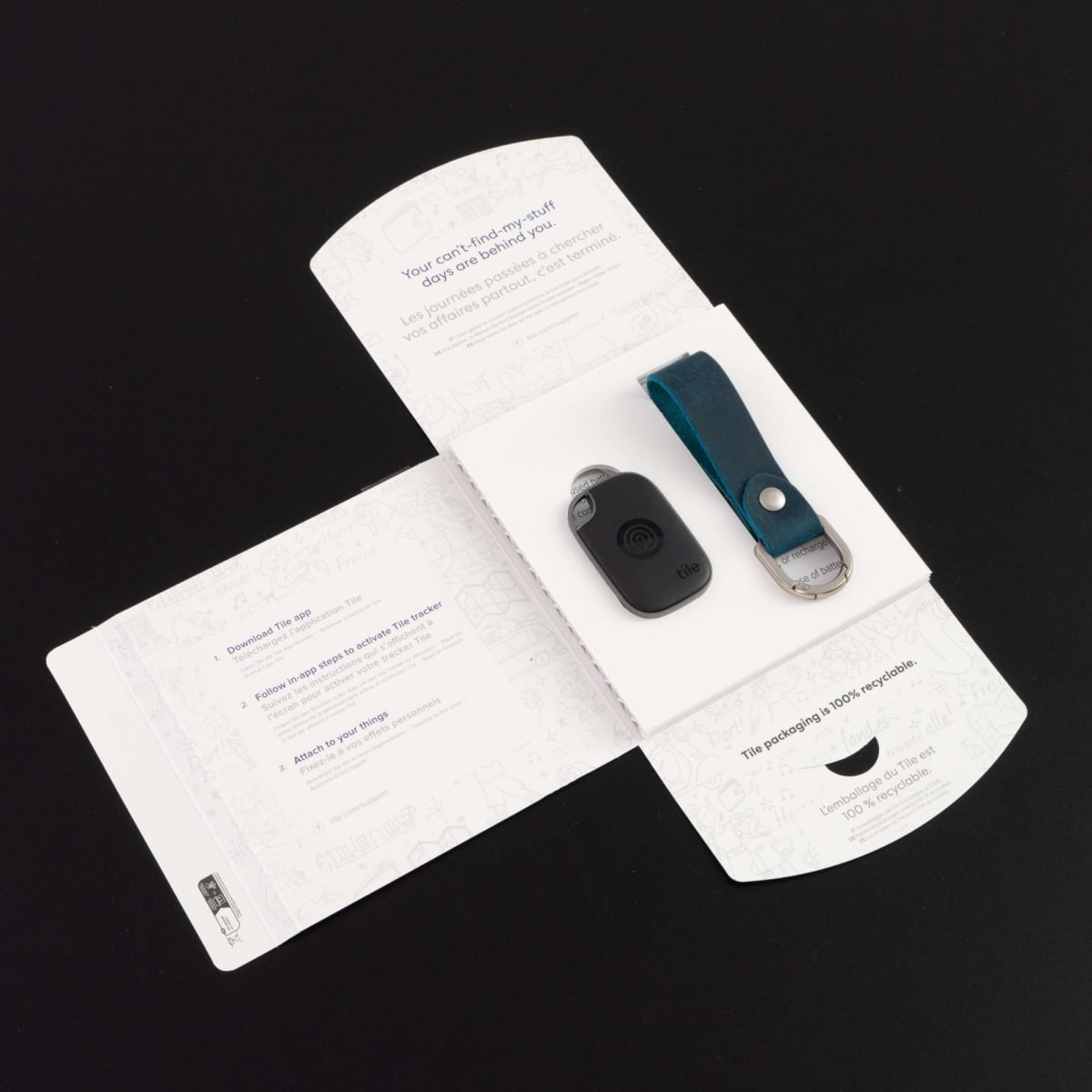 Tile Pro 1 Pack with Genuine Leather Key Fob