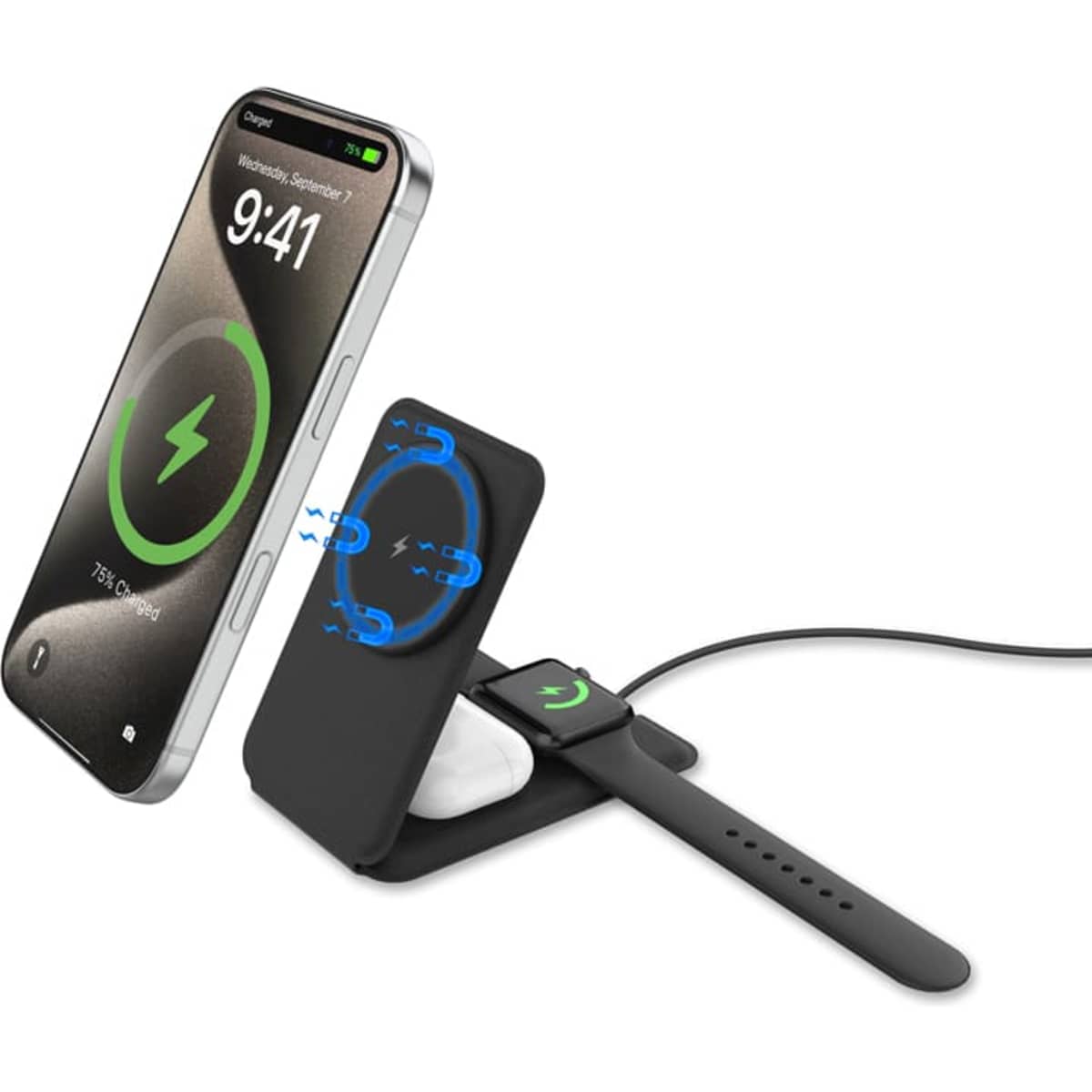 Sherry 15W Foldable 3-in-1 Magnetic Wireless Charger