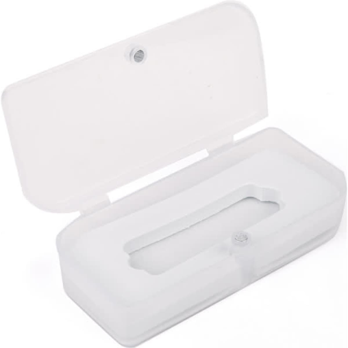 A transparent hinged magnetic box designed for pen packaging, featuring a simple, clean design.