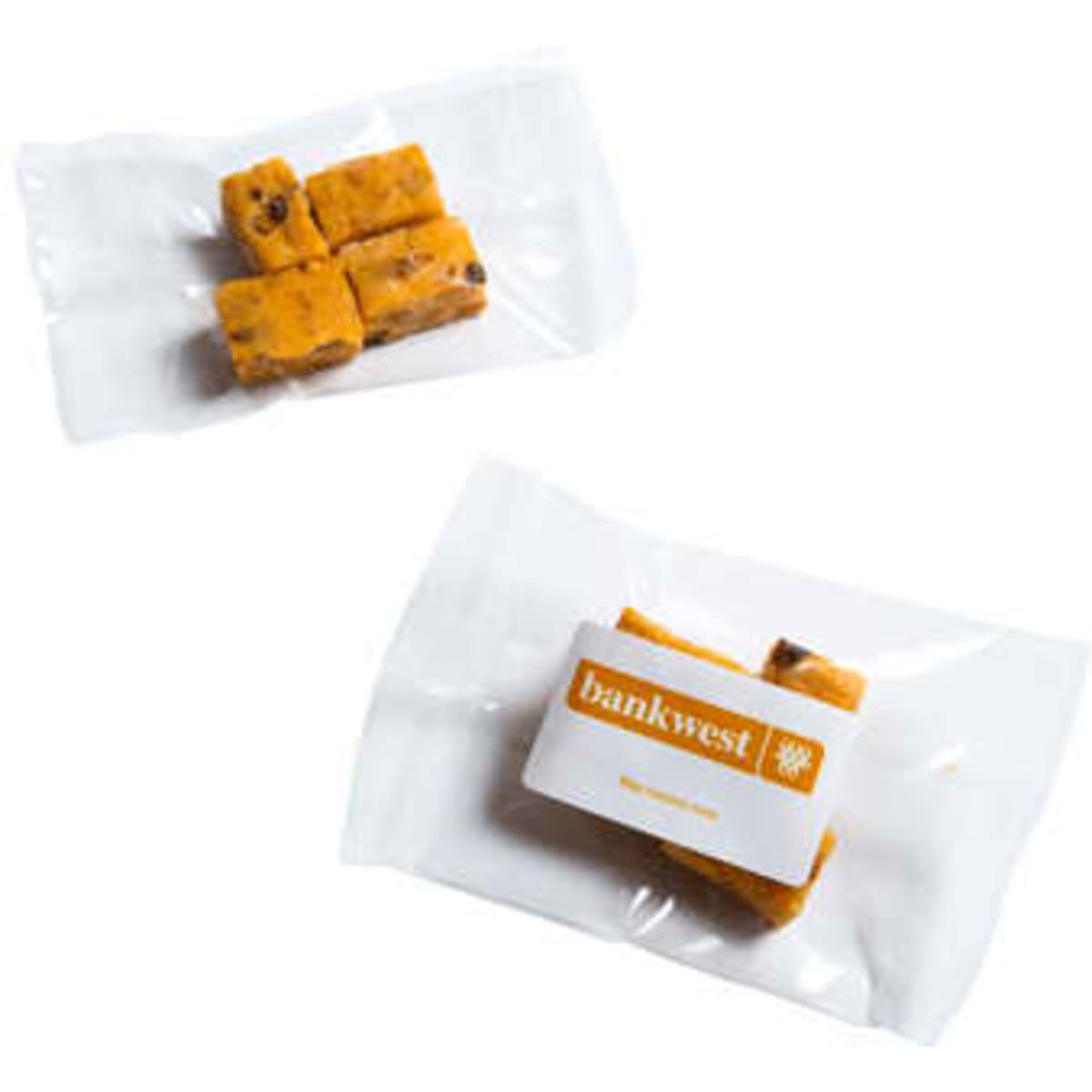 Apricot Bites in a clear pack, featuring orange and yellow hues, with a branding label.