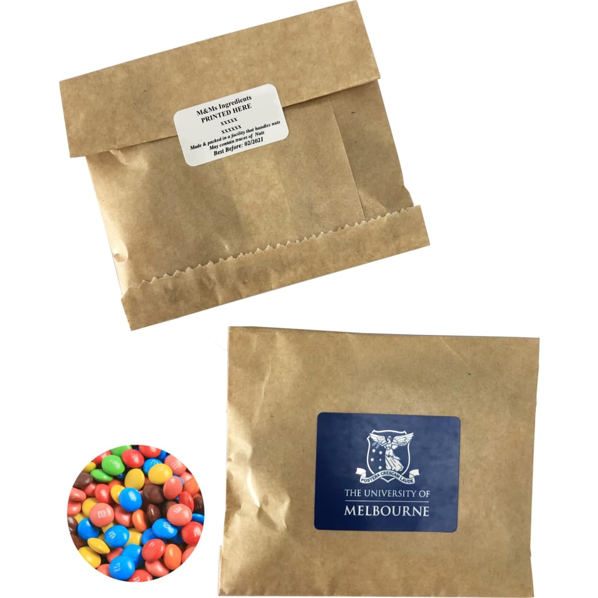 Kraft Paper Bag with Mini M&Ms 50g