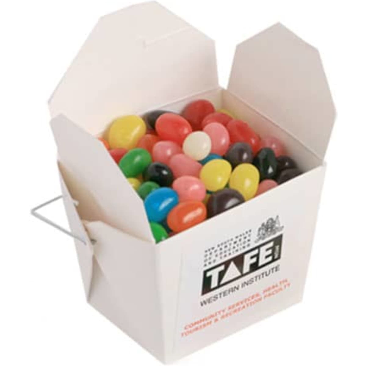 White Cardboard Noodle Box with Mini Jelly Beans 100g