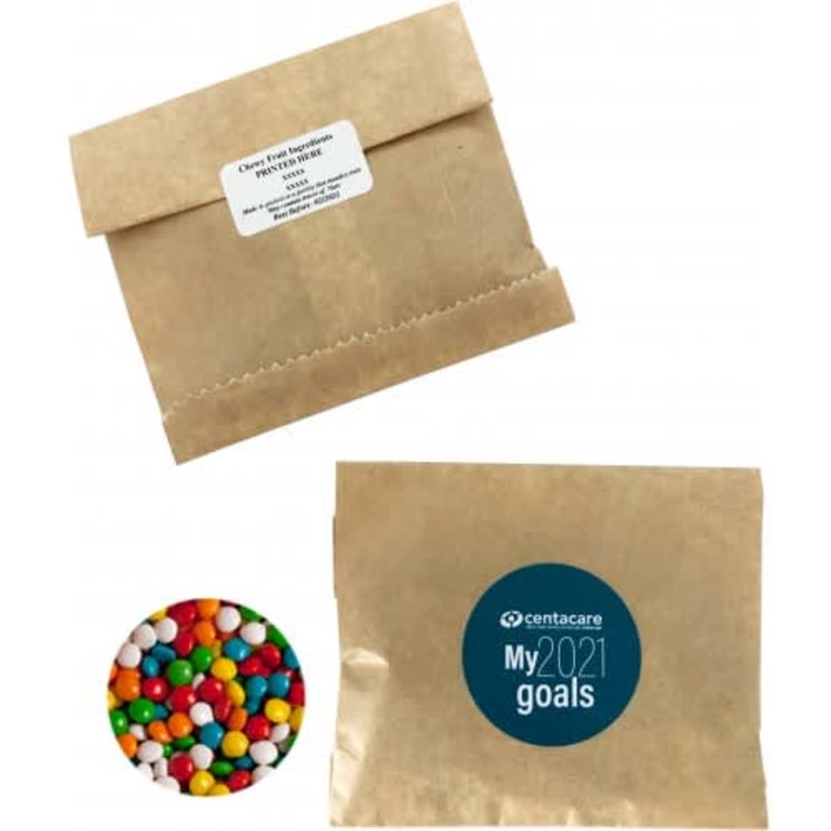 Kraft Paper Bag with Chewy Fruits 50g