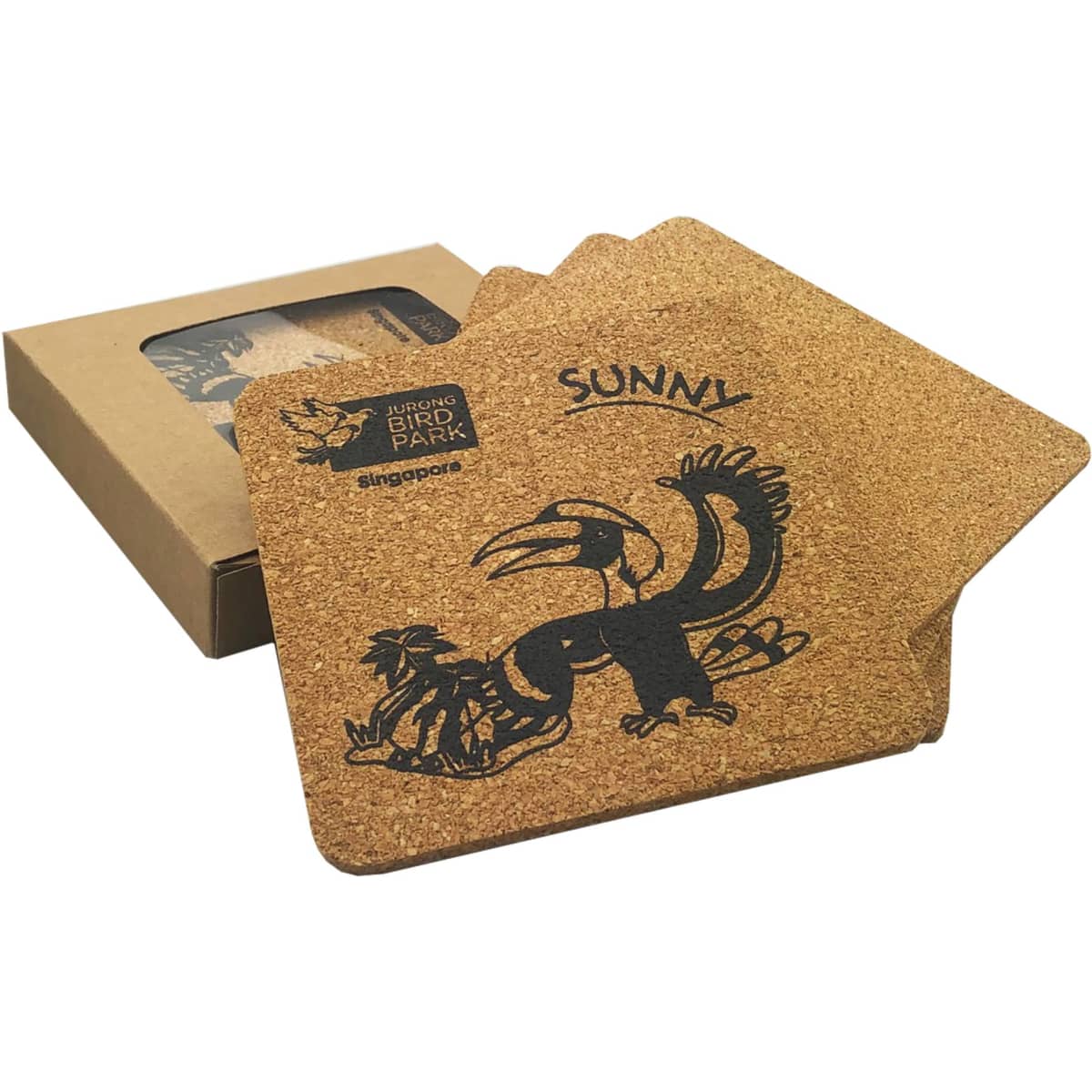 Vineyards Cork Coaster Square Set of 4