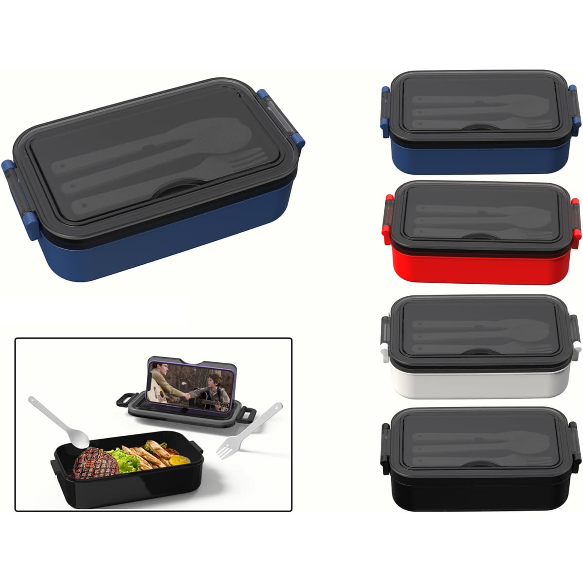 Lunch Box Includes Fork Knife And Spoon