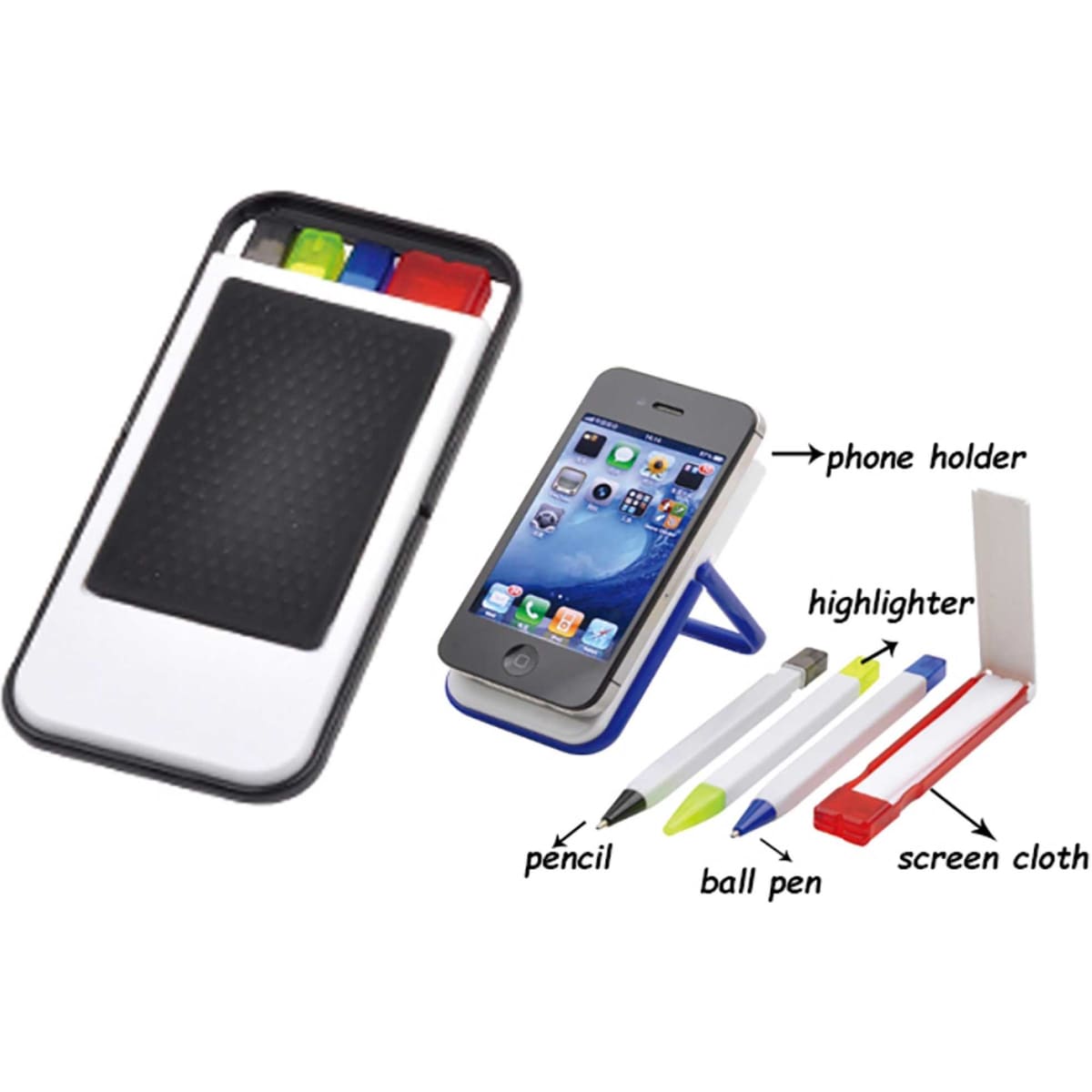 Mobile Holder with Pen Sets and Cloth
