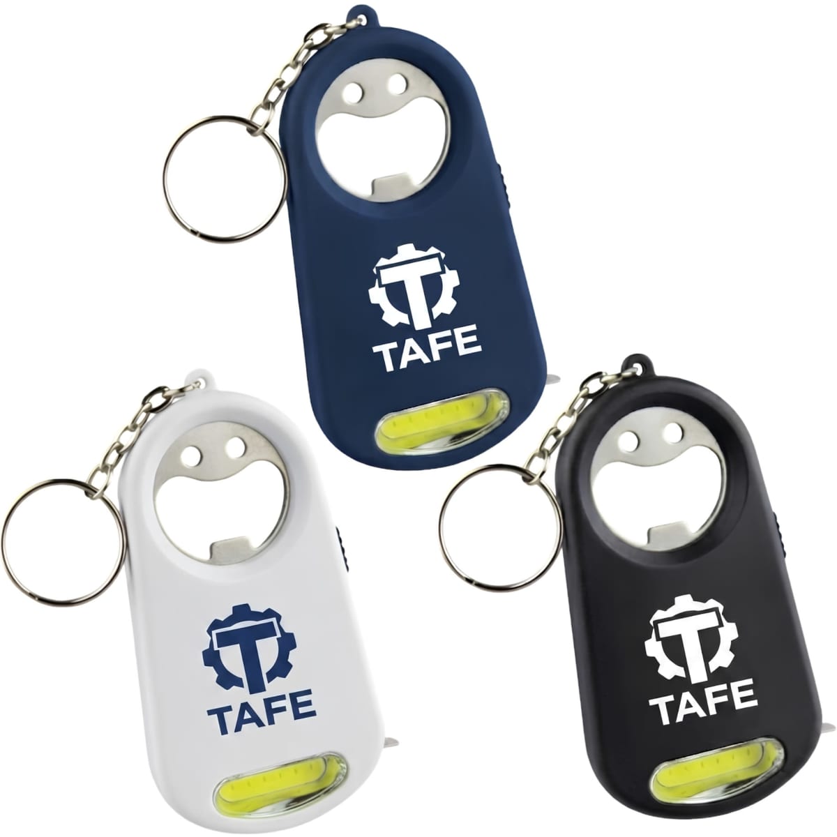 Smily Torch Tape Bottle Opener Key Ring