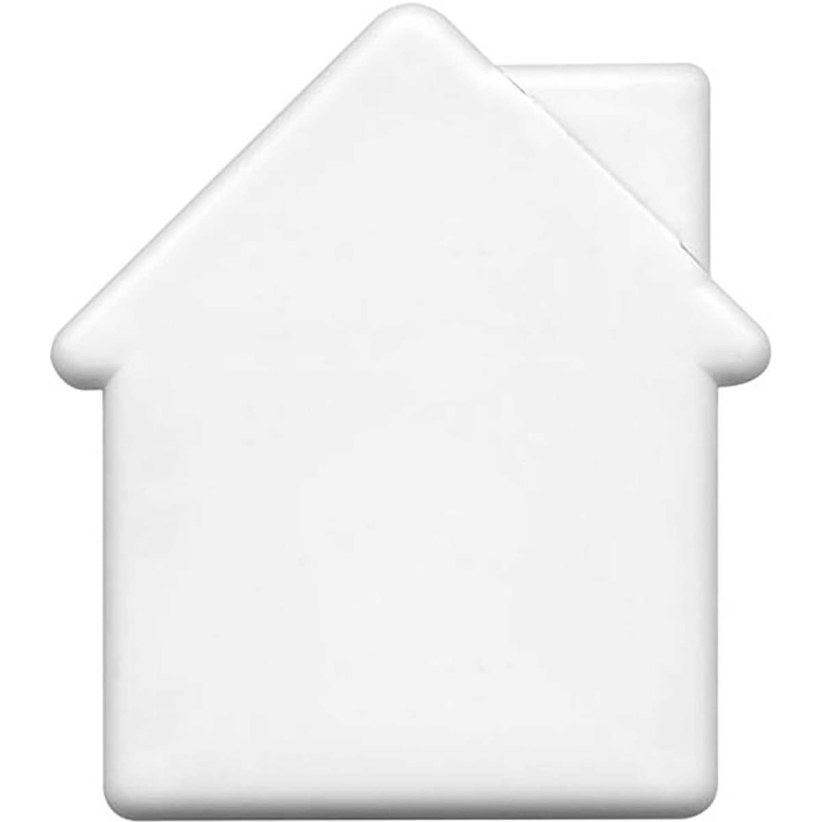 A house-shaped mint card in white, designed for promotional confectionery. Features a logo on the surface.