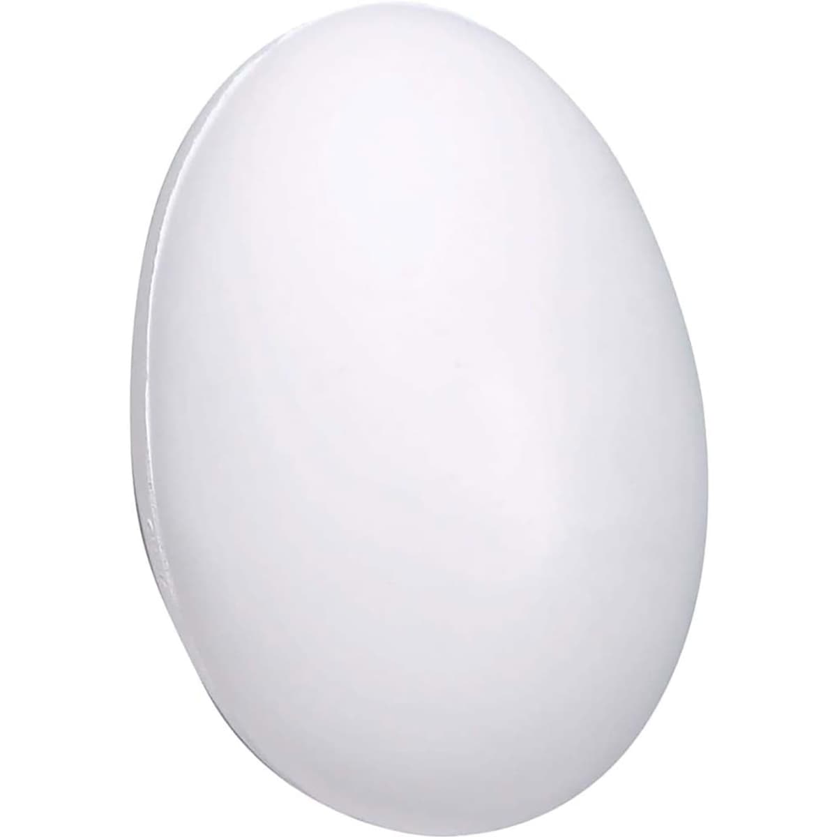 A white stress egg with a smooth, oval shape, designed for stress relief. It has a simple, unbranded appearance.