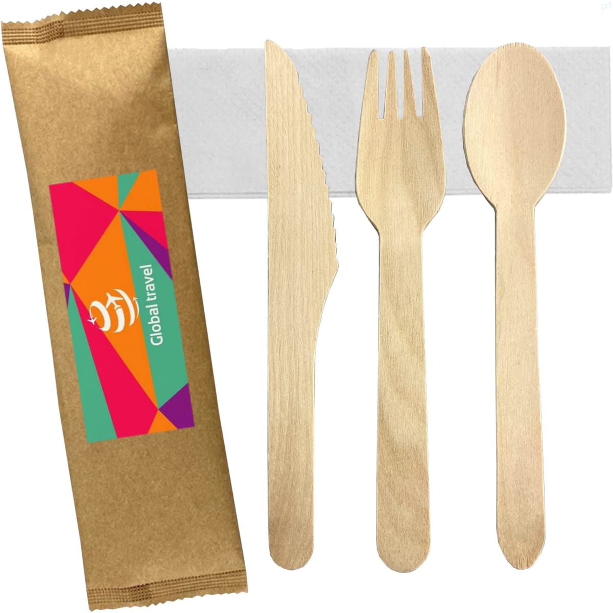 4pcs Wooden Cutlery Set