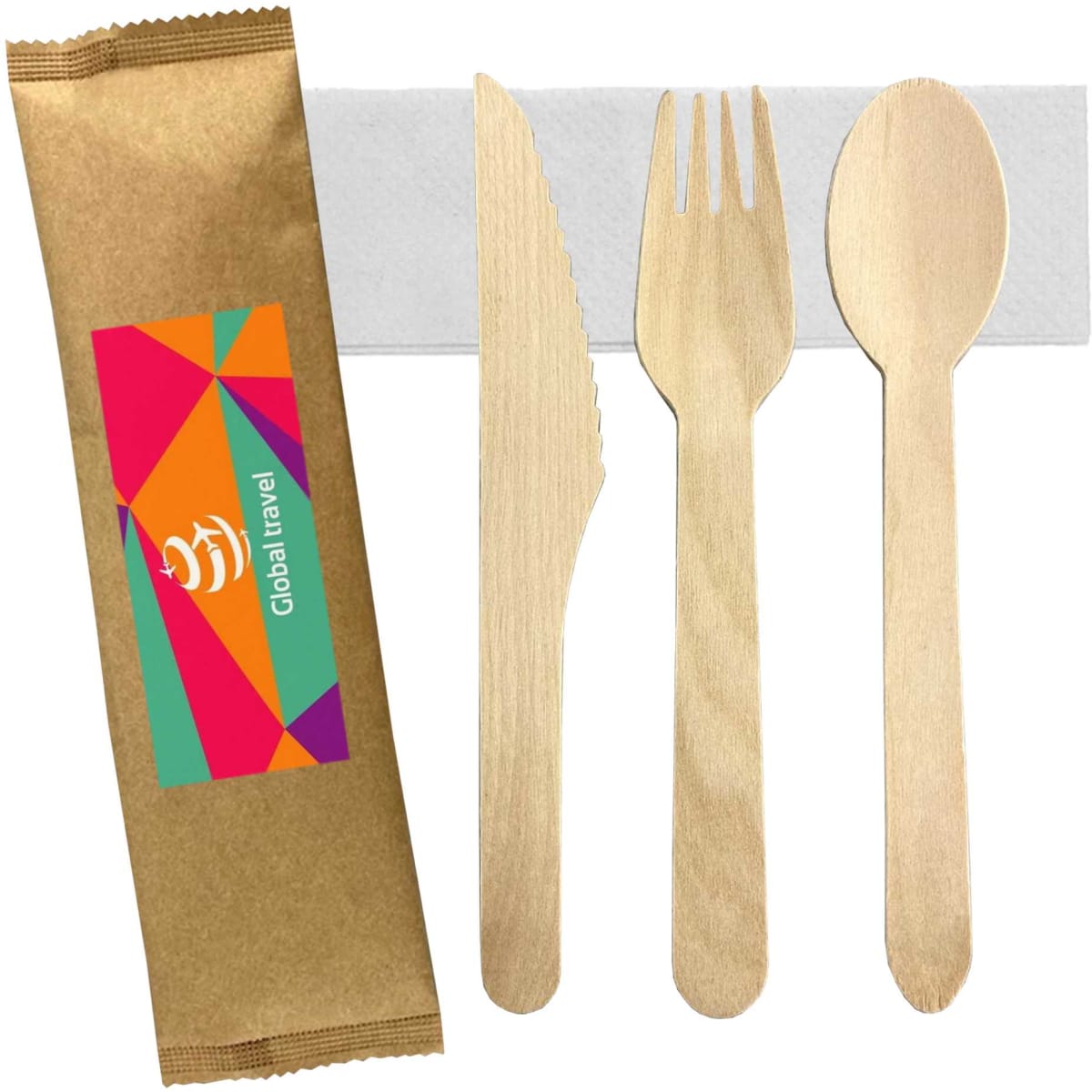 4pcs Wooden Cutlery Set
