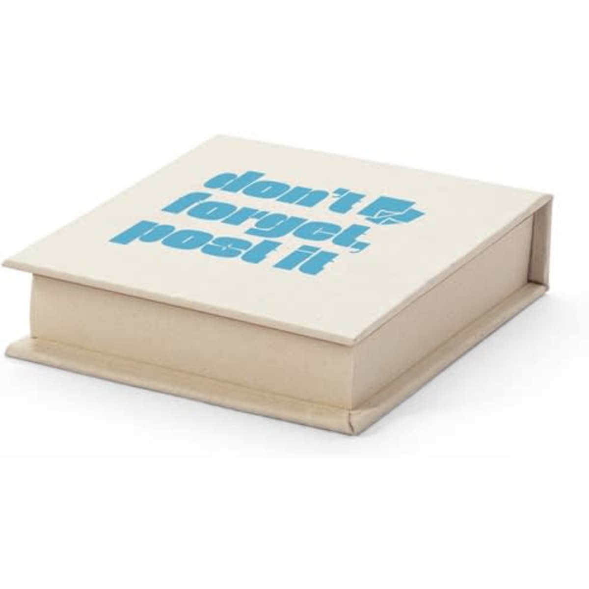 A 2-in-1 office set made from 100% recycled paper with blue text, featuring six sticky notepads.