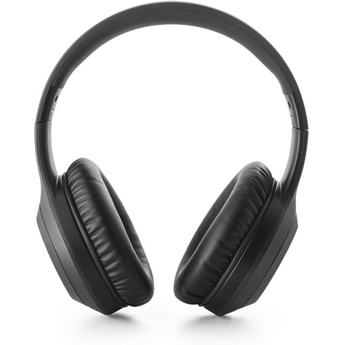 Foldable wireless headphones in black, featuring active noise cancellation and made from recycled ABS material.