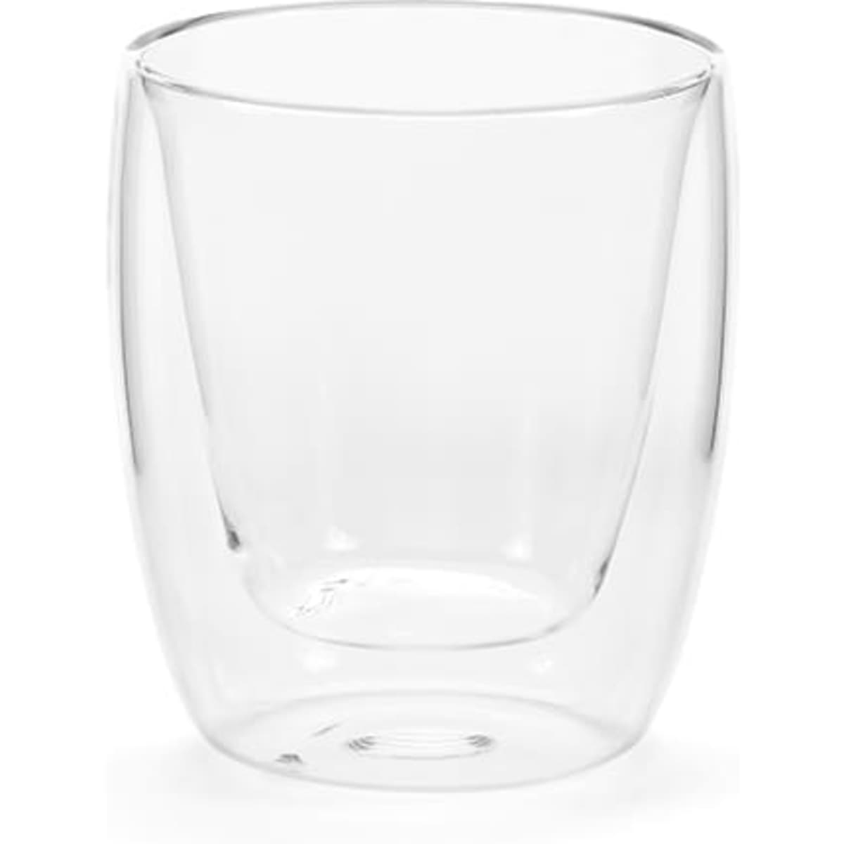 A drink mug made of clear borosilicate glass, featuring a sleek and modern design.