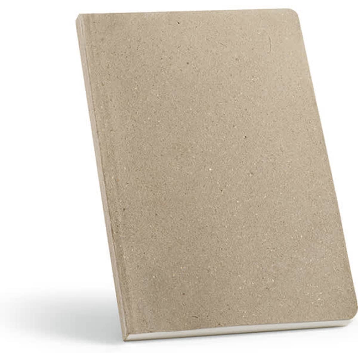A notebook with a flax cover, featuring a natural beige colour and 196 pages of 80gsm recycled paper.