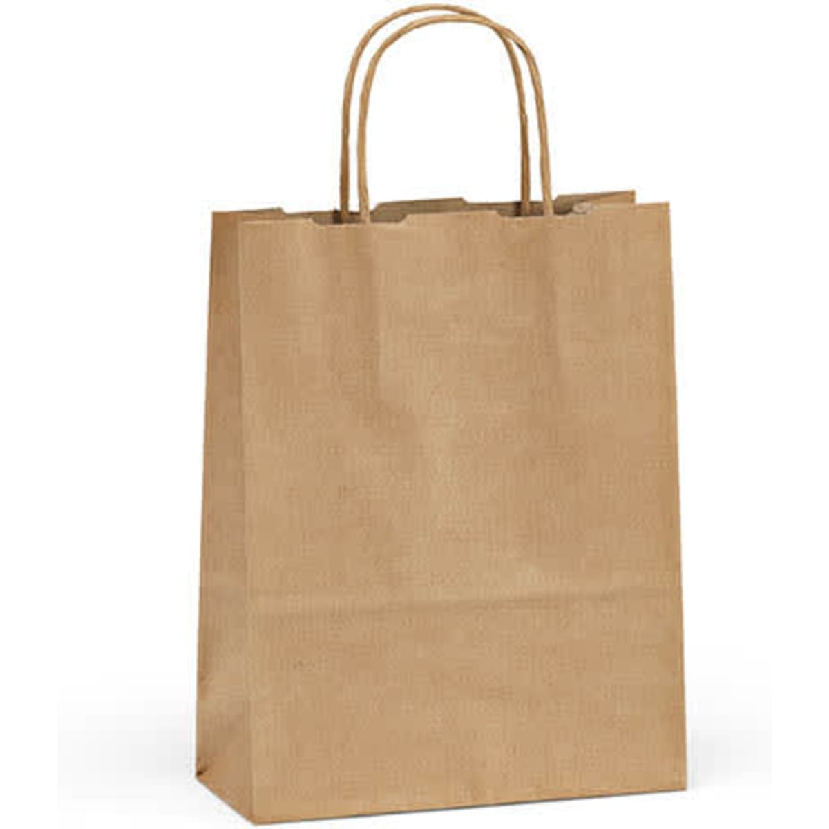 A brown recycled Kraft bag with two handles, made from FSC® materials. The bag features a simple, unembellished design.