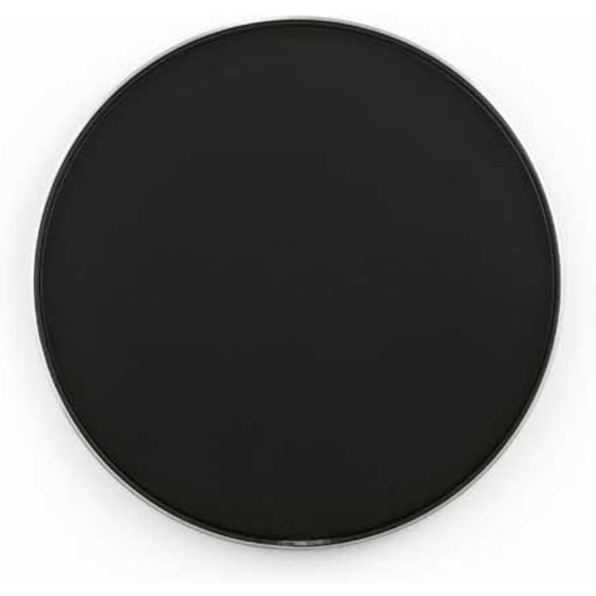 A round black wireless charger with an aluminium base and a USB-C port.