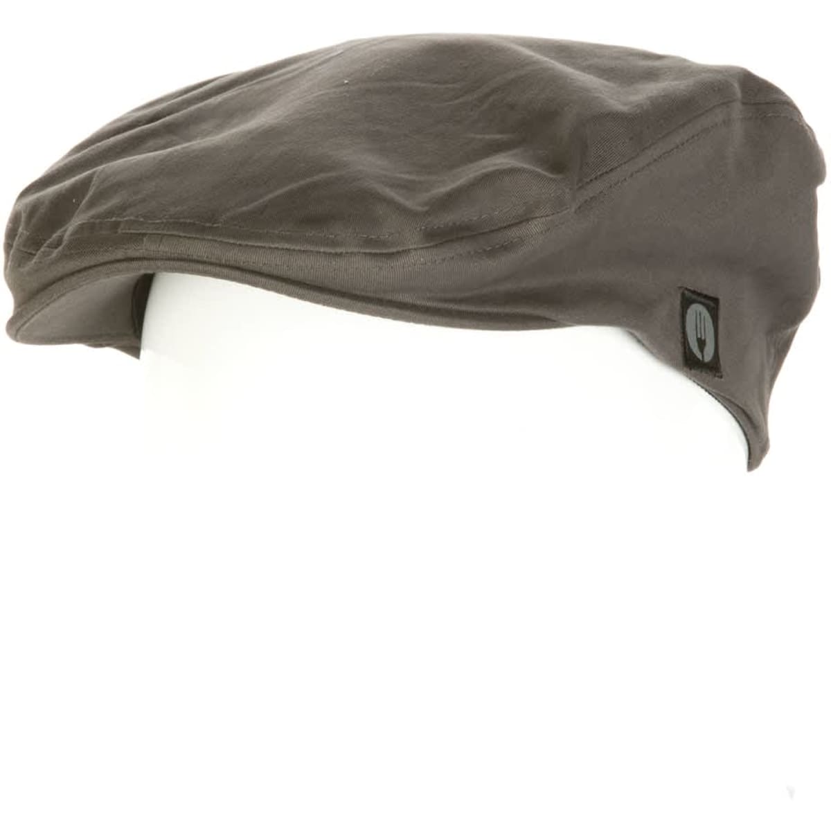 A grey Driver Cap with a logo, designed for headwear. It features a stylish, flat shape.