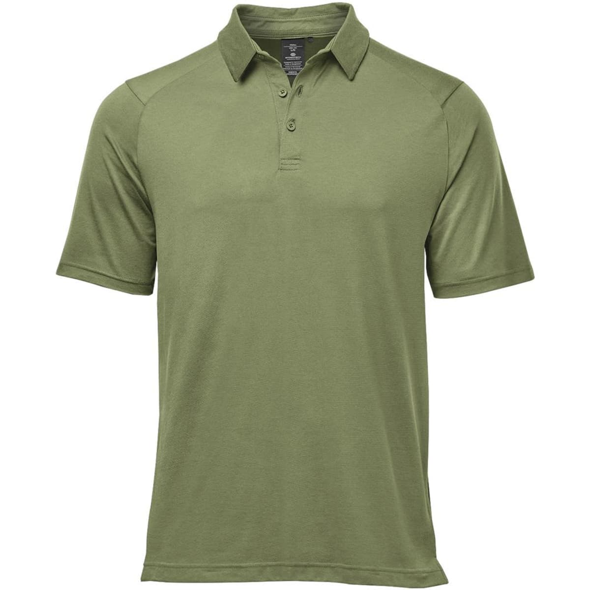 Men's Oasis Polo in olive green with a classic polo collar and a logo on the chest. Short sleeves and a relaxed fit.