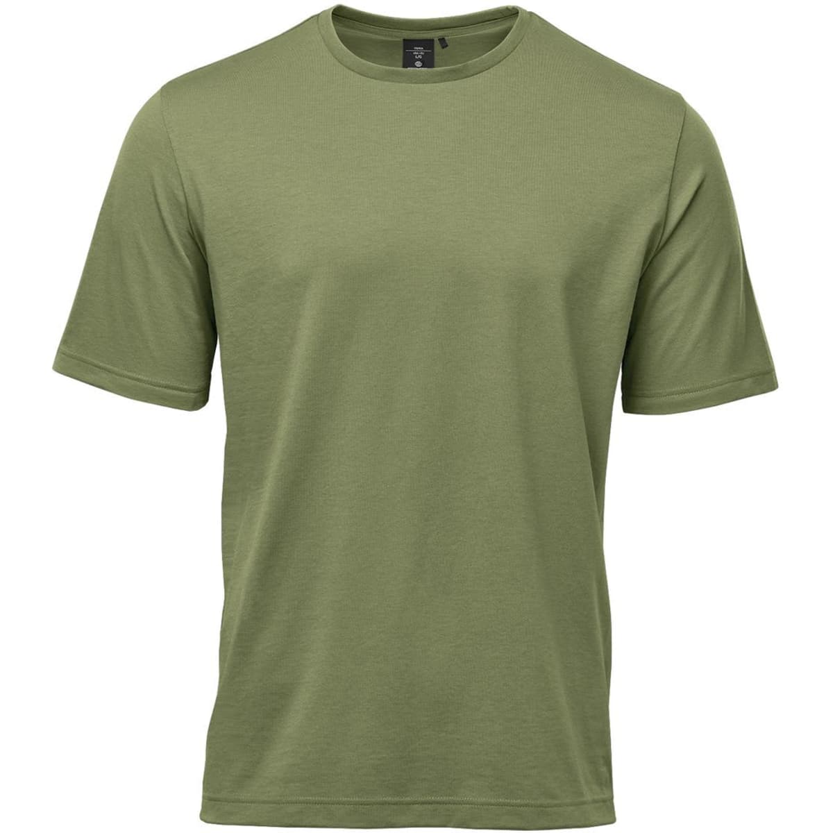 A green Men's Settebello Tee, featuring short sleeves and a crew neckline. It includes a logo on the label.