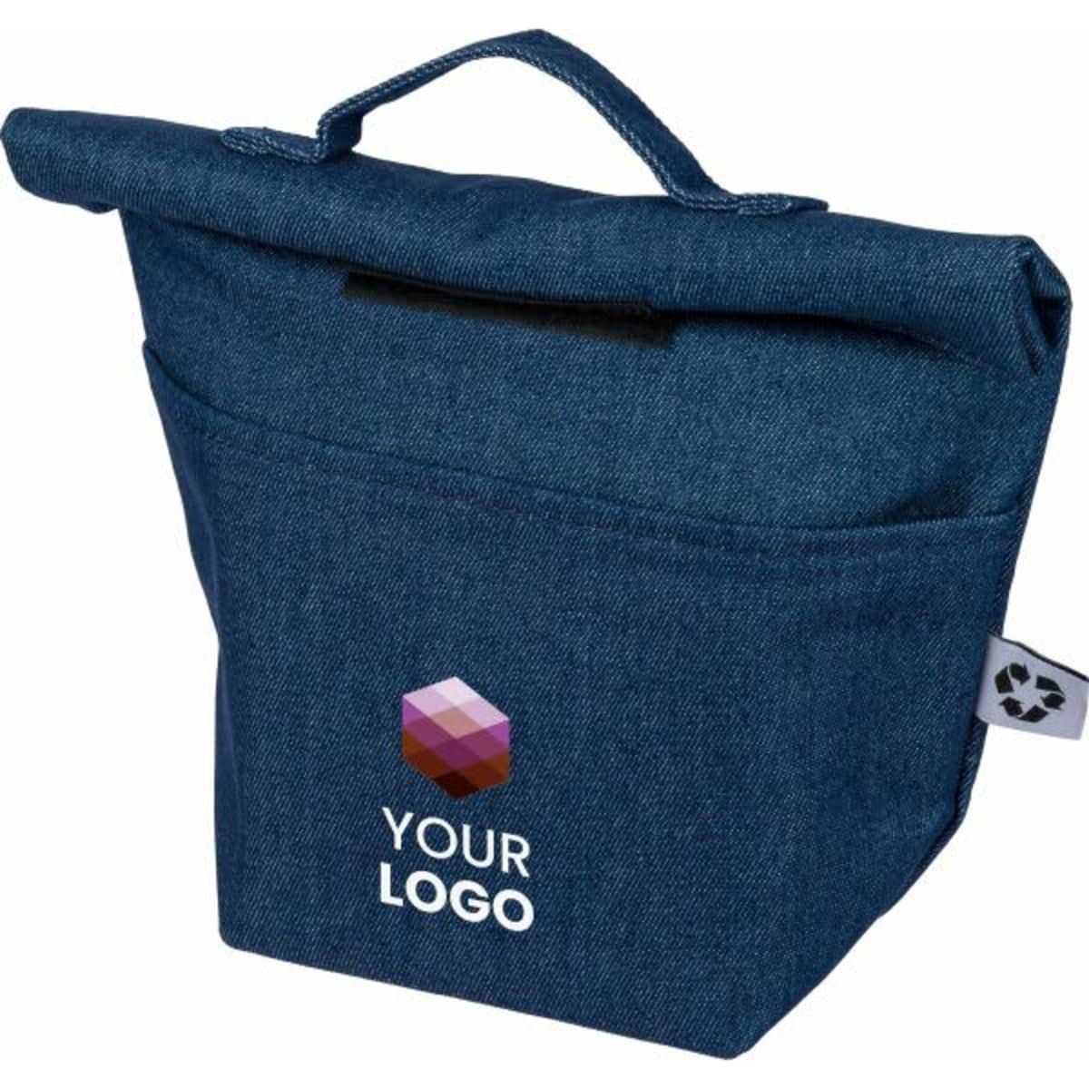 Recycled denim cooler roll-top bag Mira