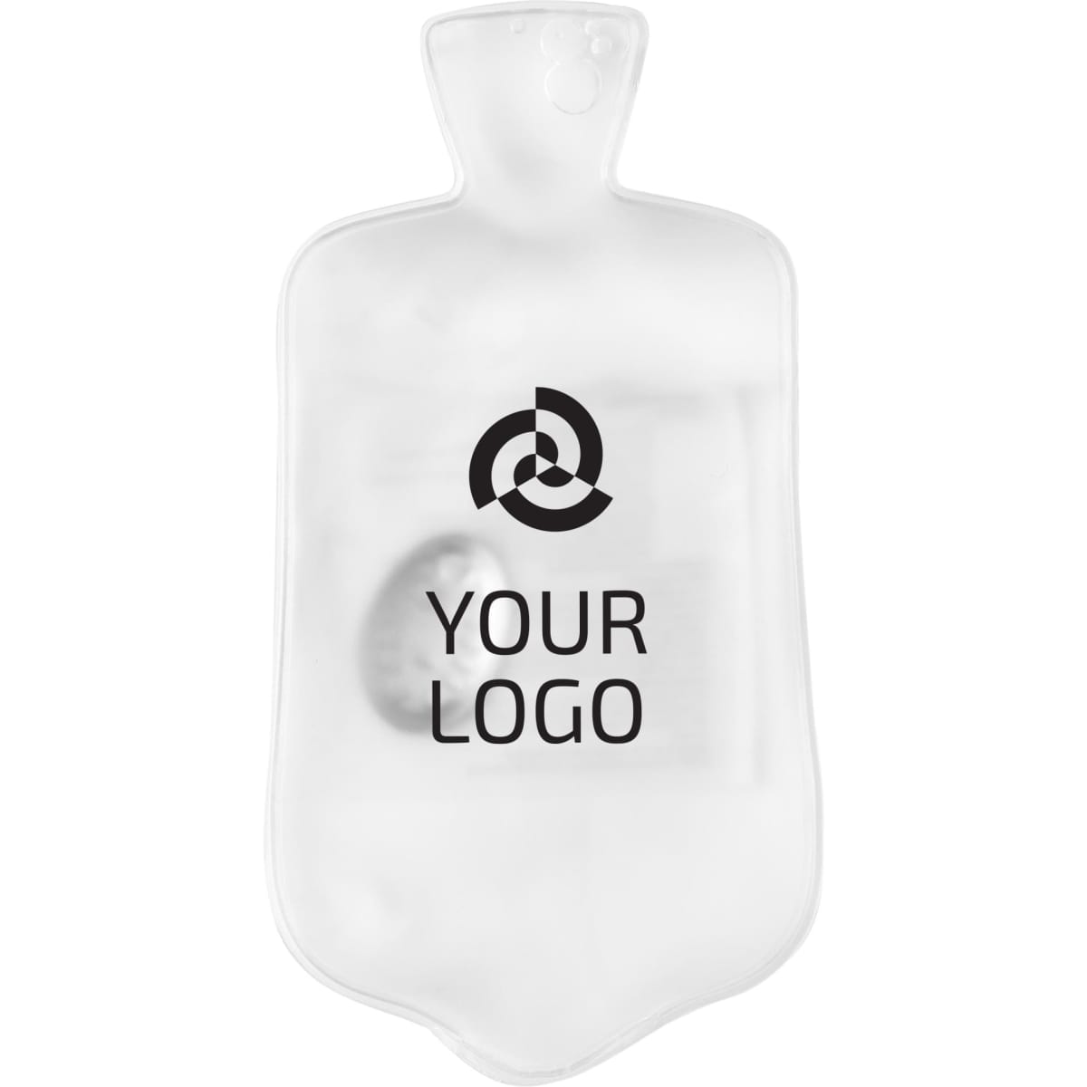 Re-usable hot pad shaped like a warm water bag