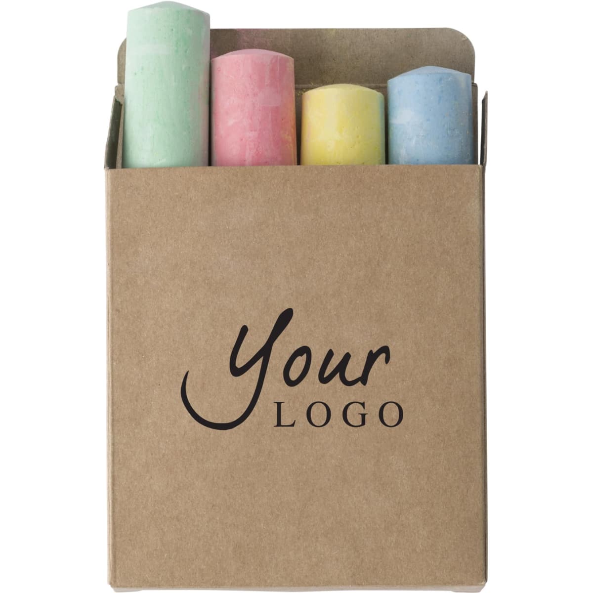 Cardboard box with chalk