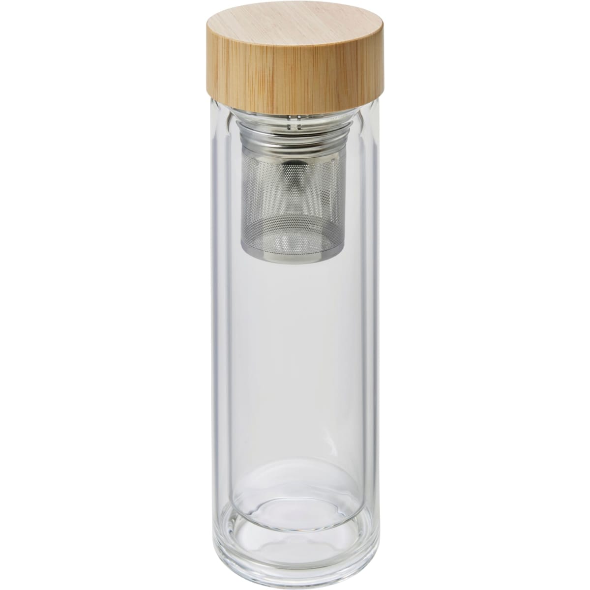 Bamboo and glass double walled bottle