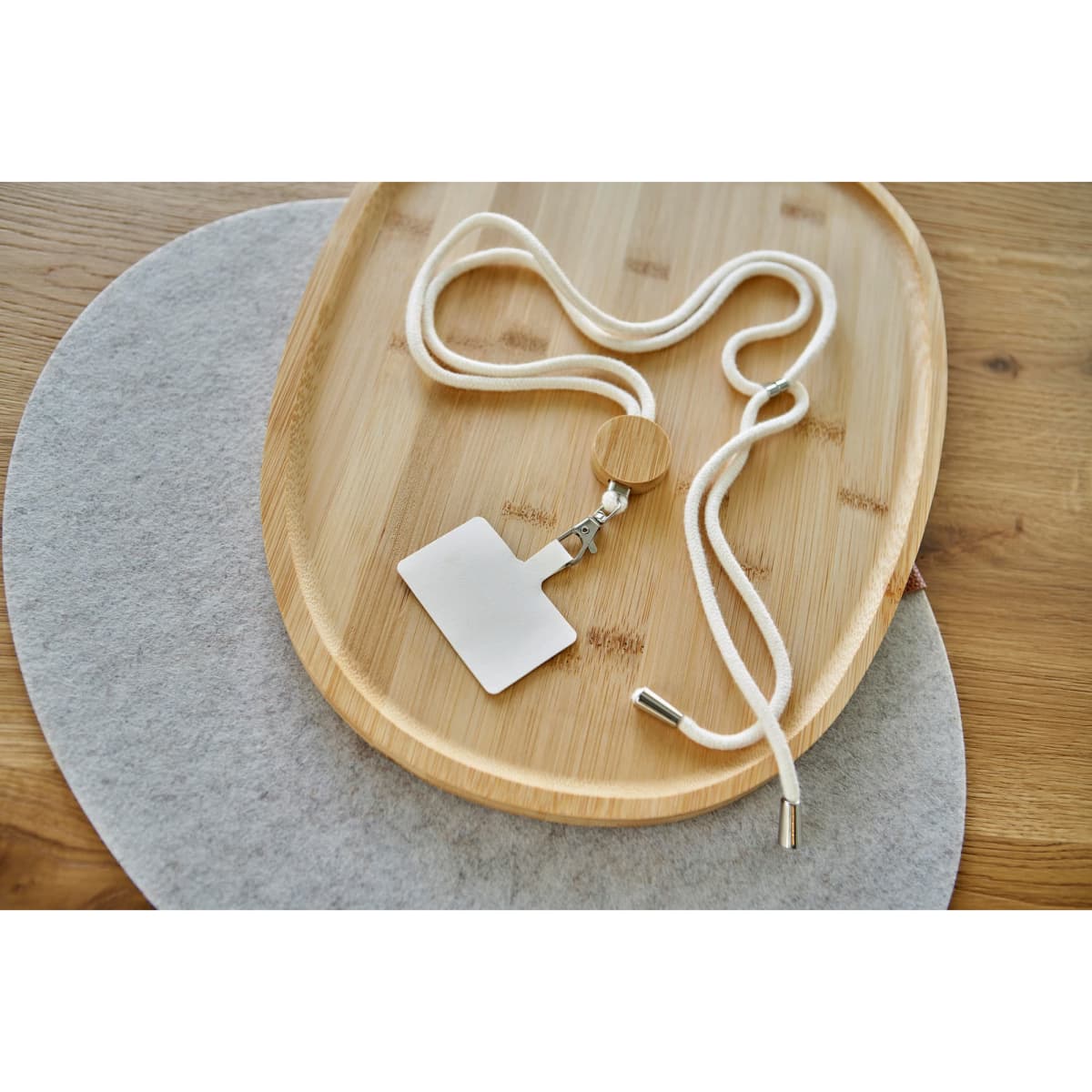 Cotton drawstring phone lanyard Lucia