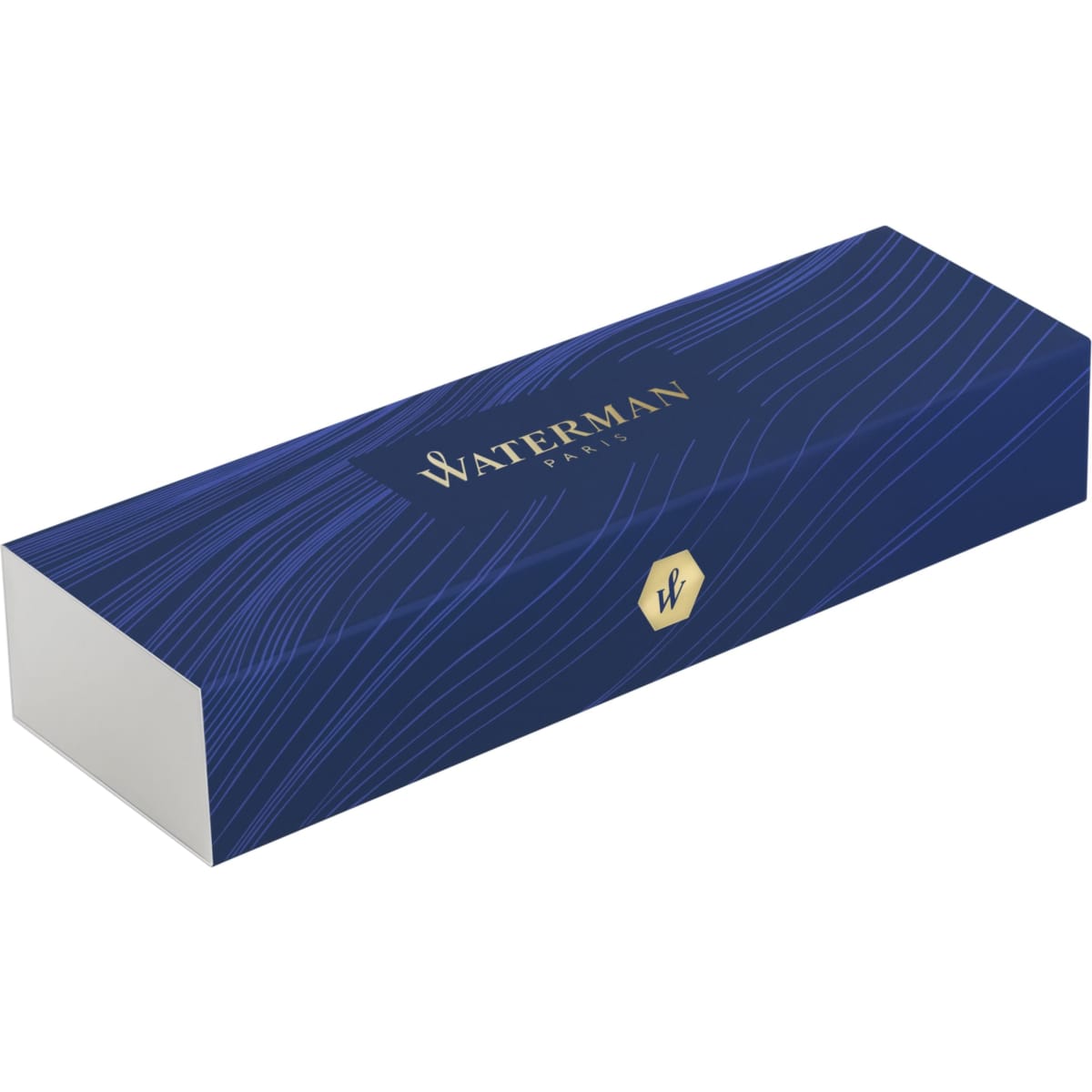 Waterman Graduate chrome rollerball with gift box (delivered separately), blue ink.