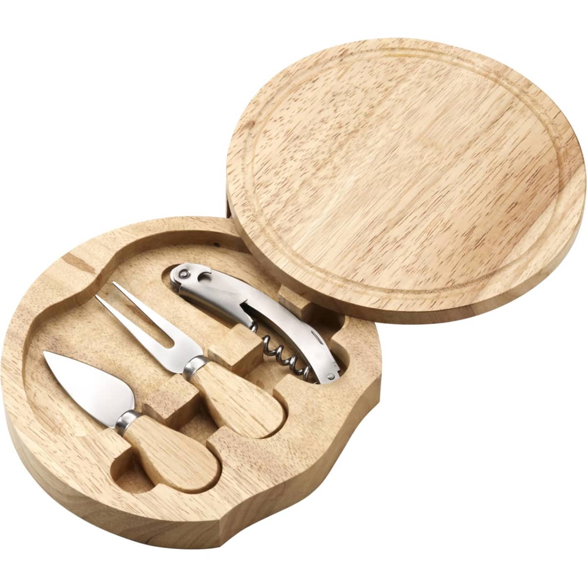 Wooden cheese plate set