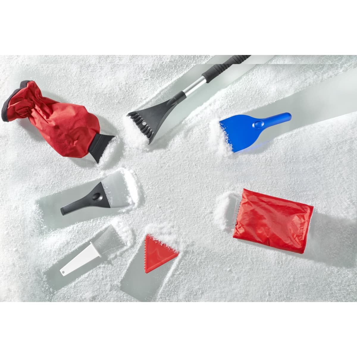 ABS ice scraper and polyester glove